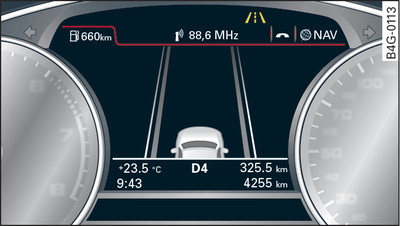 Quadro strumenti: l'active lane assist è attivato ma non è operativo